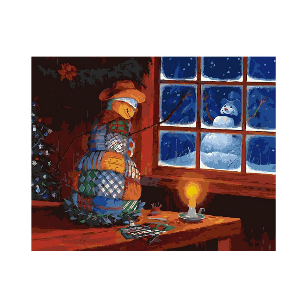 Cozy Christmas Snowman - 40x50 cm paint by numbers kit