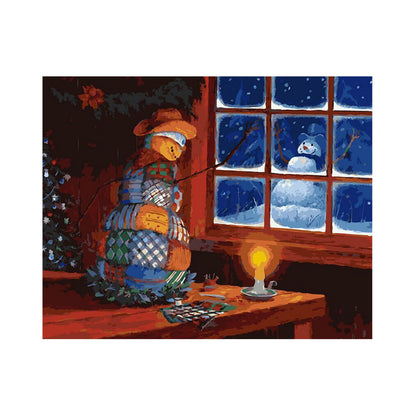 Cozy Christmas Snowman - 40x50 cm paint by numbers kit