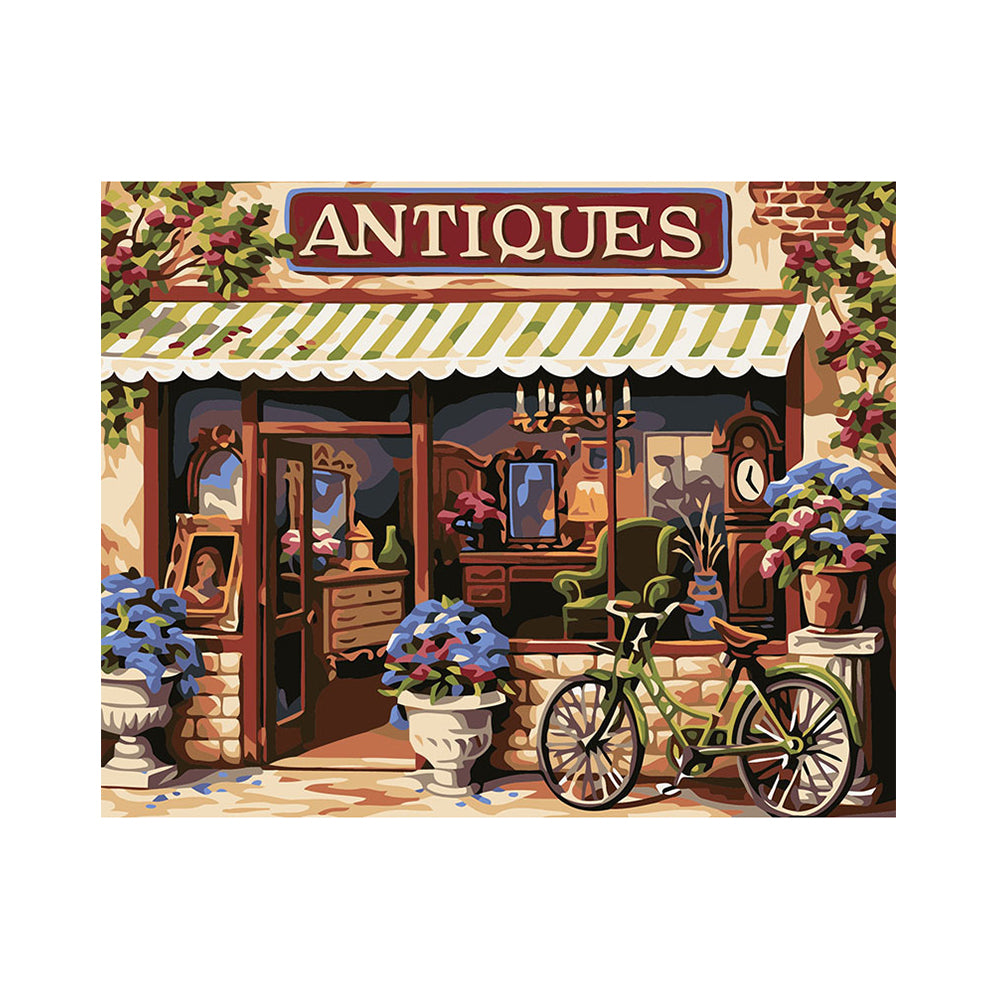 Antique Shop Bicycle - 40x50 cm paint by numbers kit