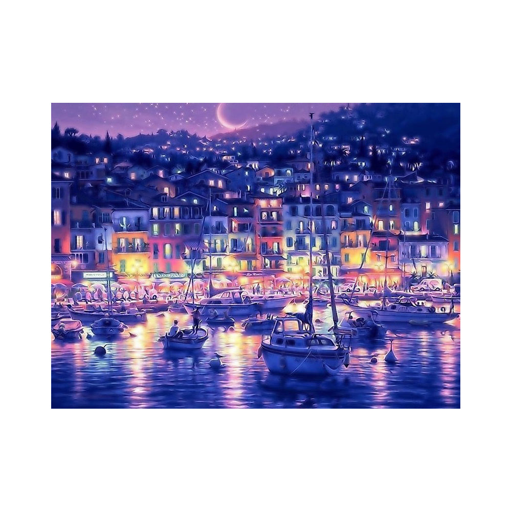 Moonlit Harbor Glow - 40x50 cm paint by numbers kit
