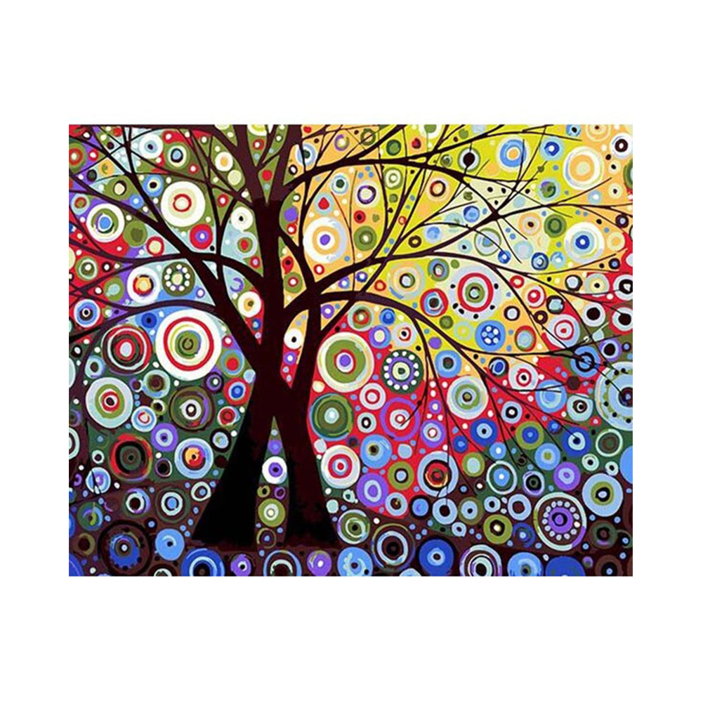 Colorful Circle Tree - 40x50 cm paint by numbers kit