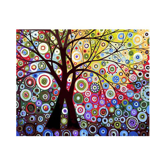Colorful Circle Tree - 40x50 cm paint by numbers kit