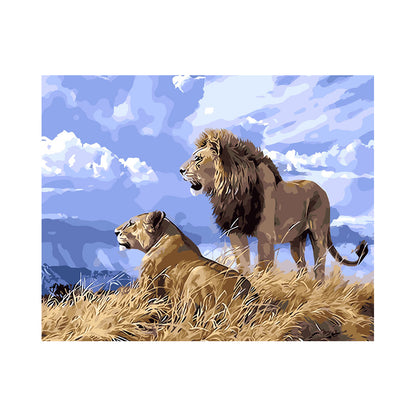 Majestic Lion Pair - 40x50 cm paint by numbers kit