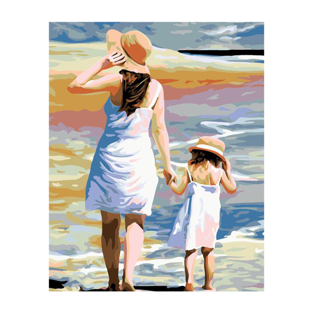 Mother Daughter Beach Walk - 40x50 cm paint by numbers kit