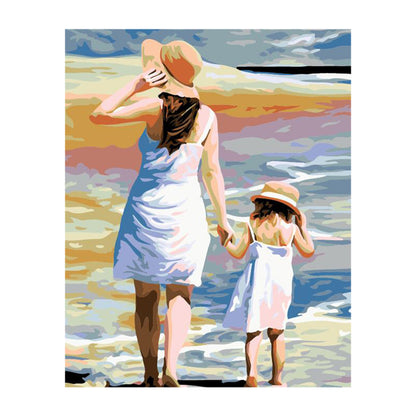 Mother Daughter Beach Walk - 40x50 cm paint by numbers kit