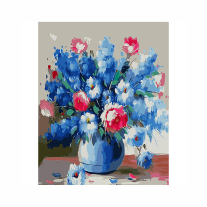 Blue and Pink Floral Bouquet - 40x50 cm paint by numbers kit