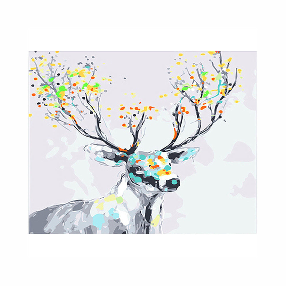Colorful Antlered Deer - 40x50 cm paint by numbers kit