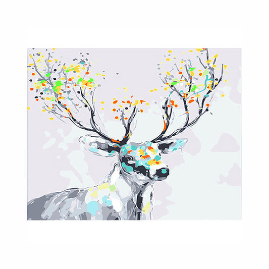 Colorful Antlered Deer - 40x50 cm paint by numbers kit