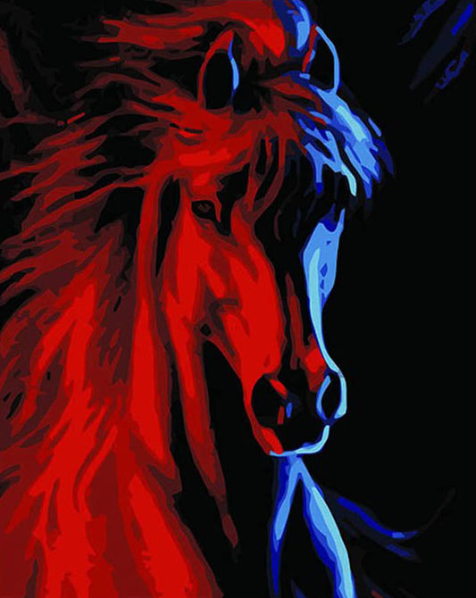 Red Shadow Horse - 40x50 cm paint by numbers kit