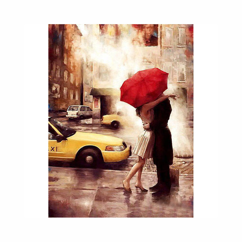 Kiss Beneath the Red Umbrella - 40x50 cm paint by numbers kit