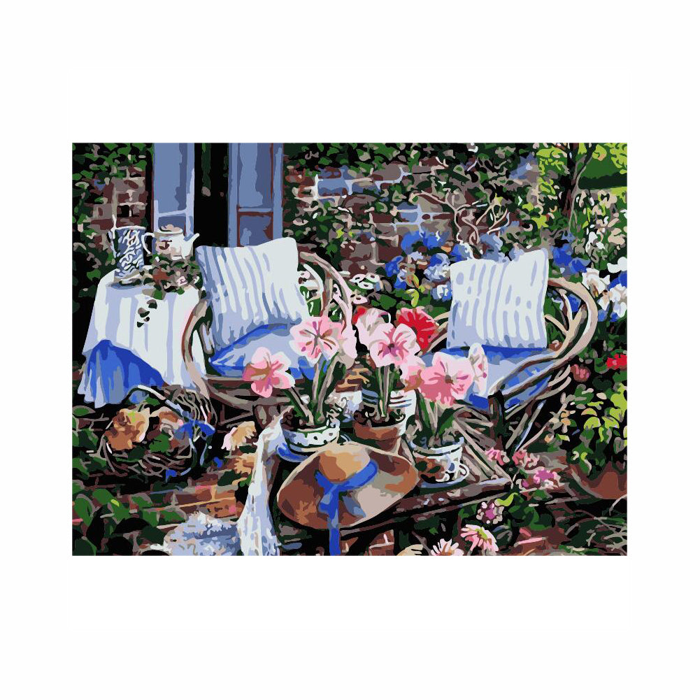 Blooming Garden Retreat - 40x50 cm paint by numbers kit