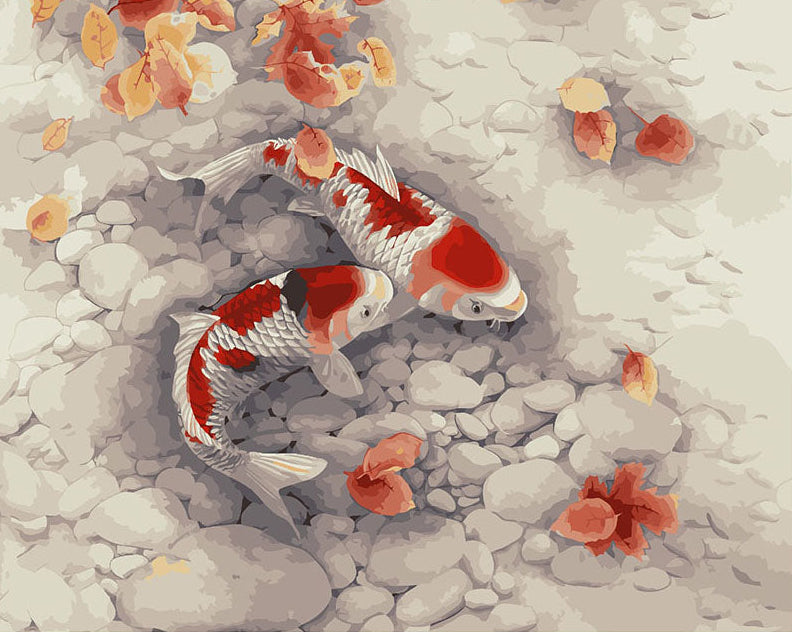 Koi Fish Harmony paint by numbers kit