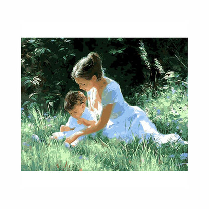 Mother and Child in the Meadow - 40x50 cm paint by numbers kit