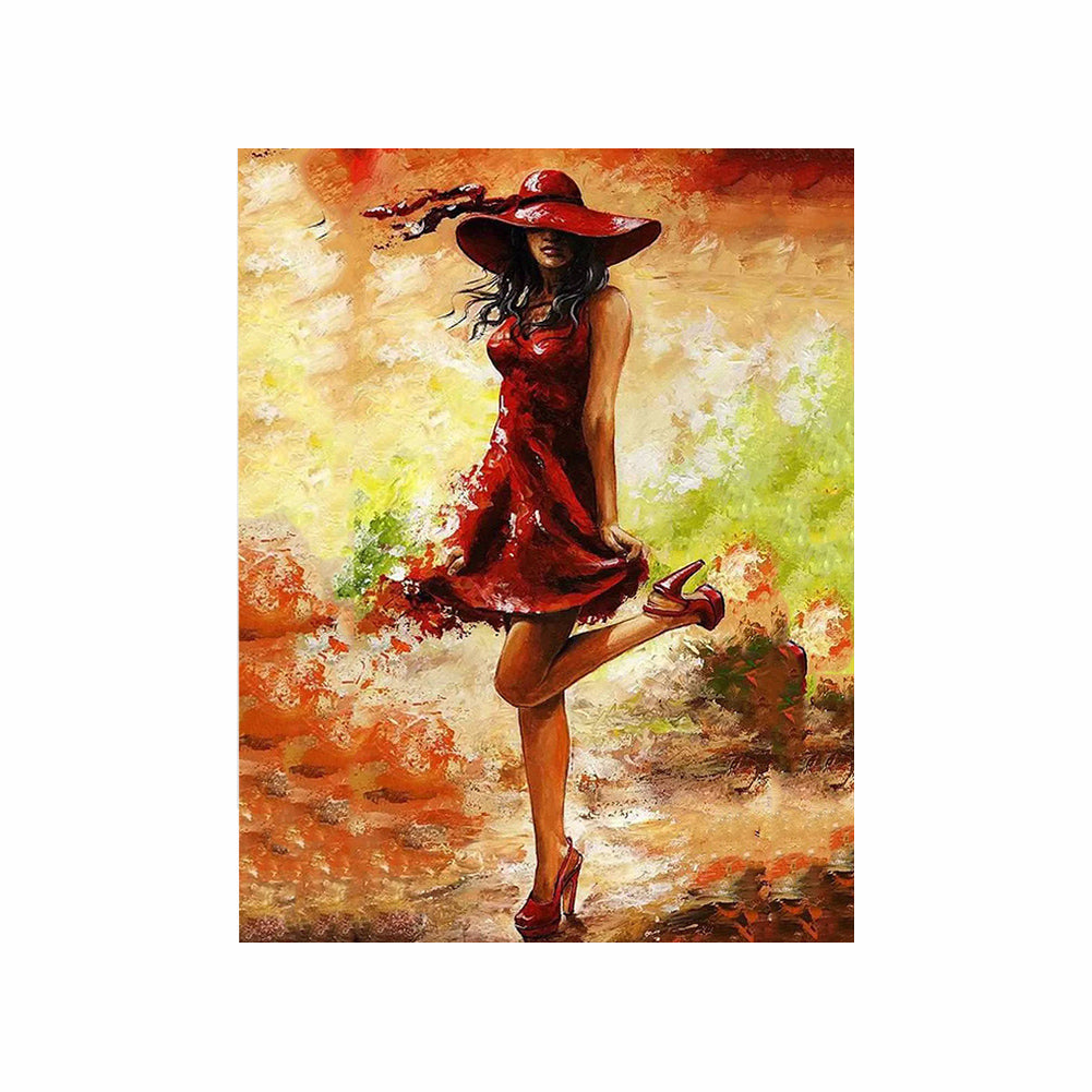Lady in Red - 40x50 cm paint by numbers kit