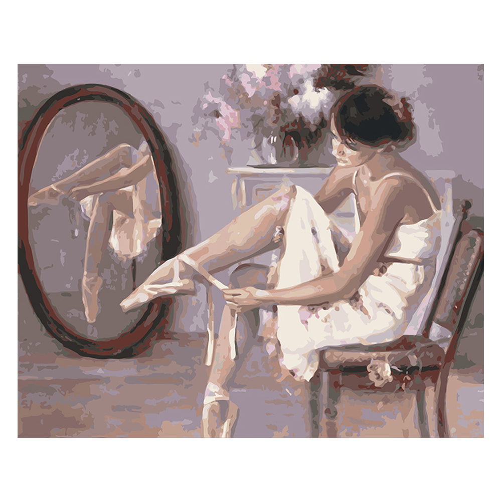 Ballerina Preparing Her Slippers - 40x50 cm paint by numbers kit