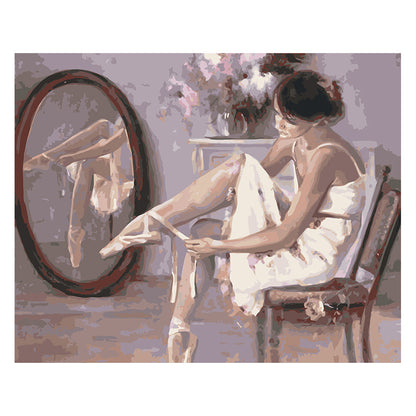 Ballerina Preparing Her Slippers - 40x50 cm paint by numbers kit