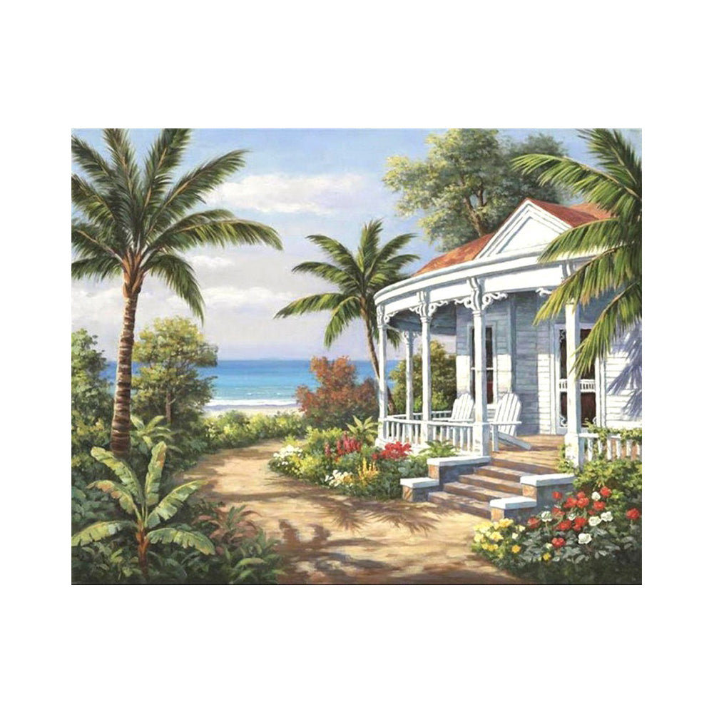 Tropical Seaside Cottage - 40x50 cm paint by numbers kit