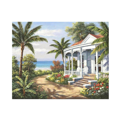 Tropical Seaside Cottage - 40x50 cm paint by numbers kit