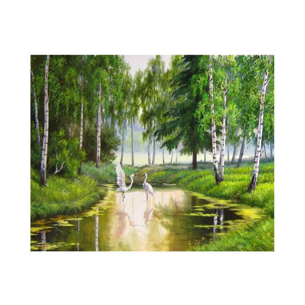 Herons in a Spring Pond - 40x50 cm paint by numbers kit