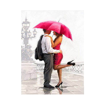 Romance Under the Pink Umbrella - 40x50 cm paint by numbers kit