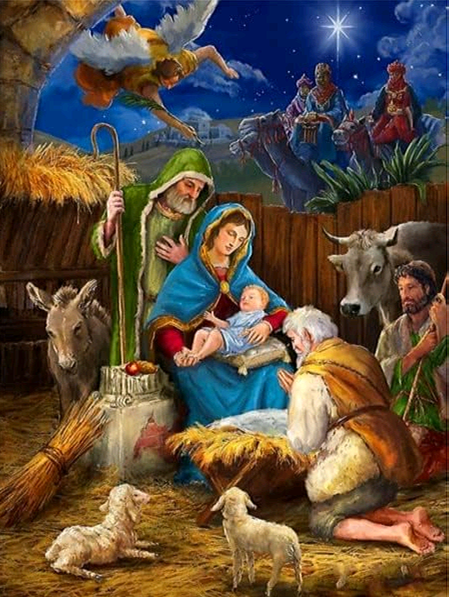 Holy Nativity Scene - 40x50 cm paint by numbers kit
