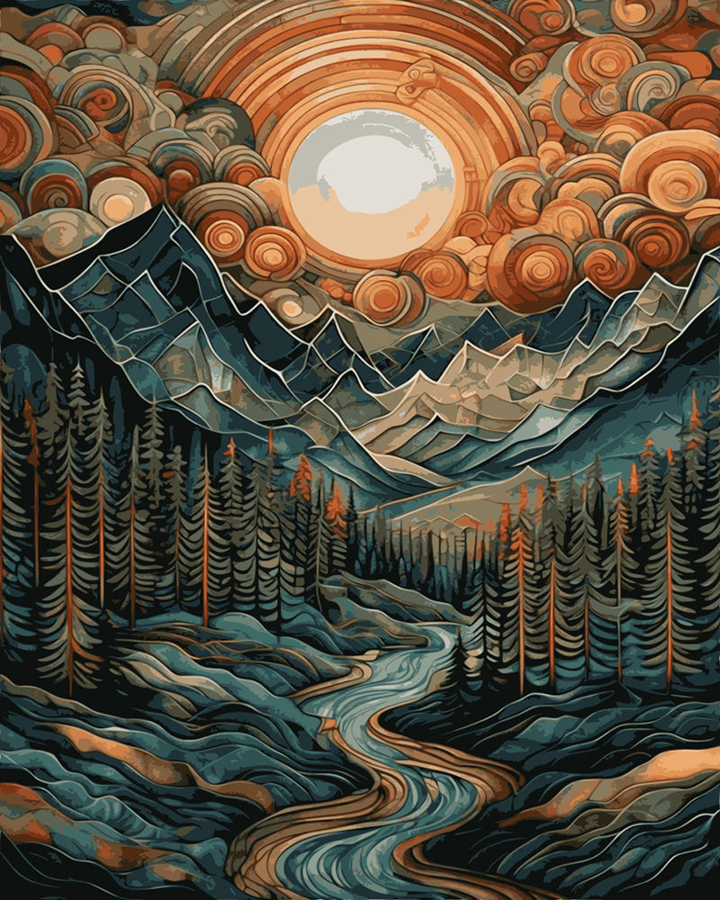 Celestial Mountain Valley - 40x50 cm paint by numbers kit