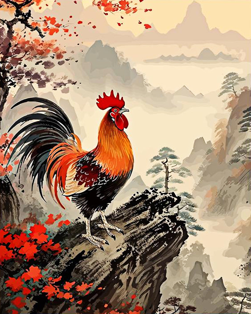 Majestic Mountain Rooster - 40x50 cm paint by numbers kit