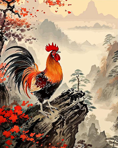 Majestic Mountain Rooster - 40x50 cm paint by numbers kit