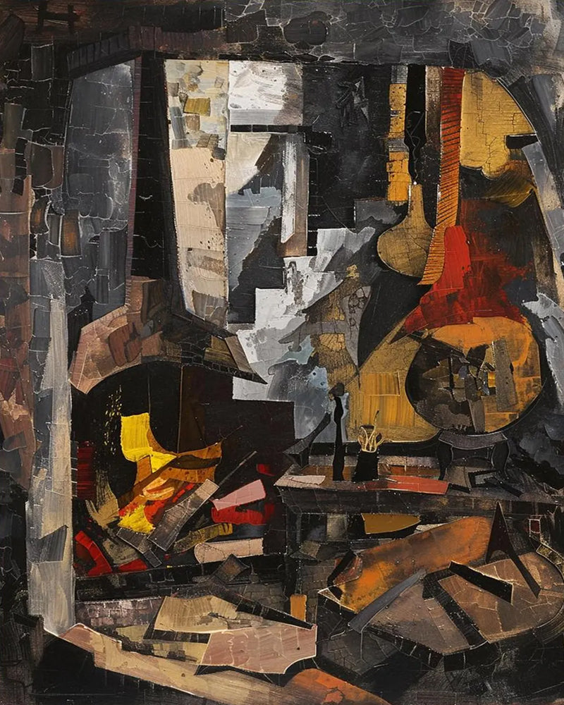 Abstract Fireplace Still Life - 40x50 cm paint by numbers ki