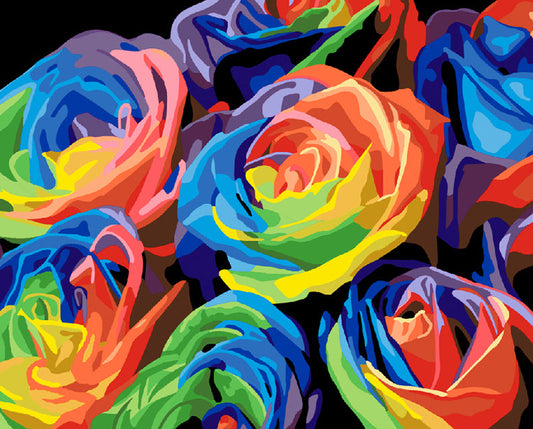 Rainbow Roses - 40x50 cm paint by numbers kit