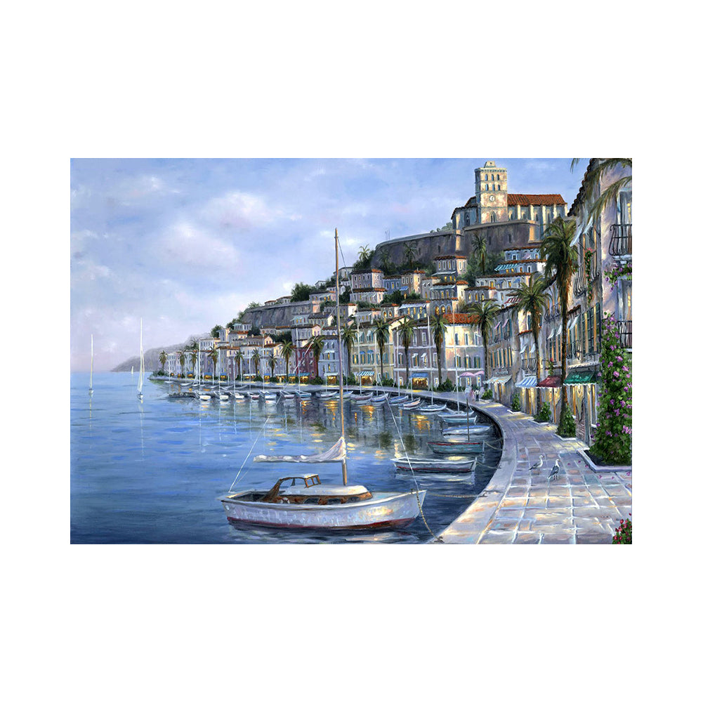 Mediterranean Harbor Promenade - 40x50 cm paint by numbers kit