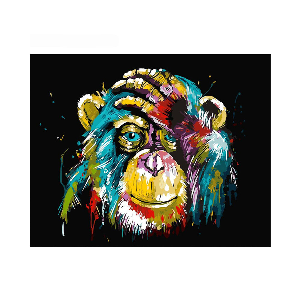 Colorful Chimpanzee Portrait - 40x50 cm paint by numbers kit