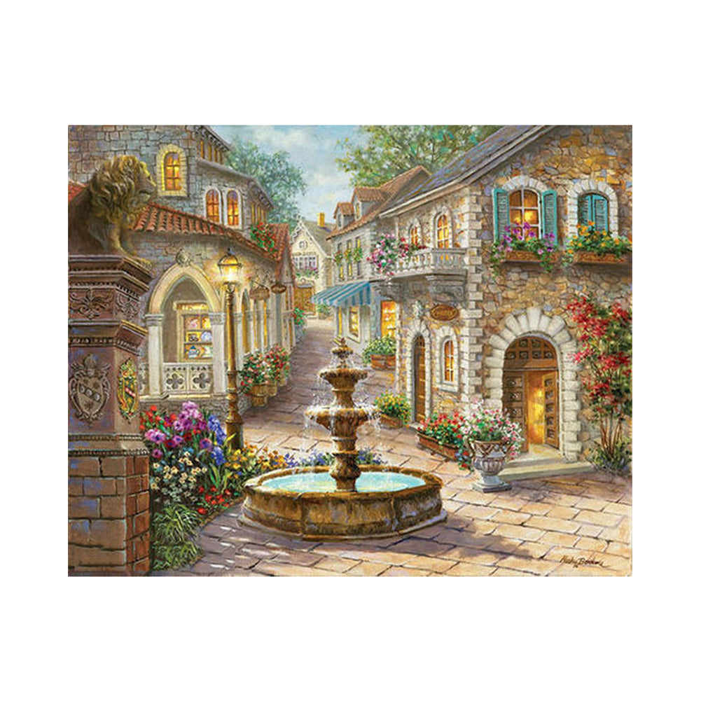 Old Town Fountain - 40x50 cm paint by numbers kit