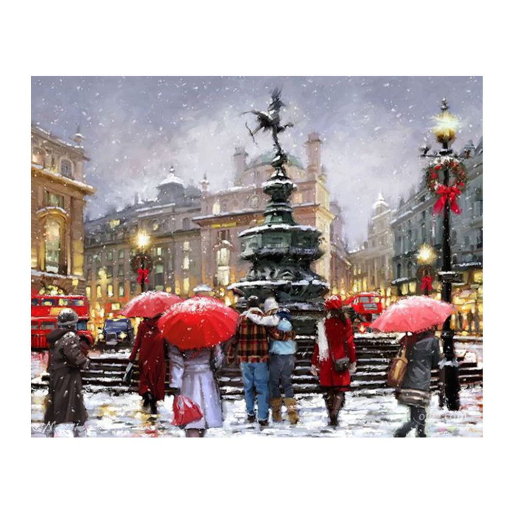Snowy London Square - 40x50 cm paint by numbers kit