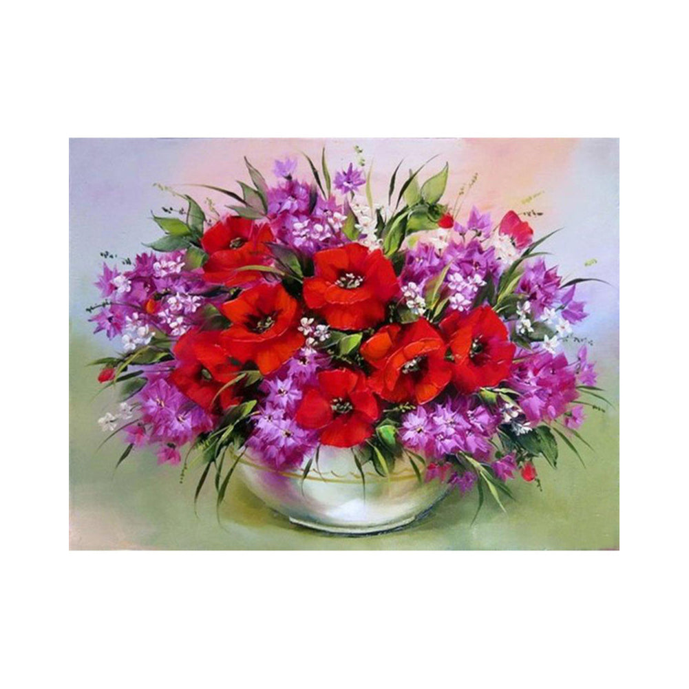 Poppies and Violet Blooms - 40x50 cm paint by numbers kit