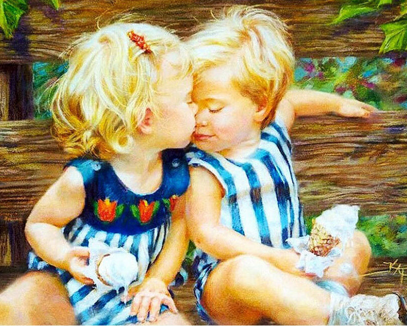 Little Kiss - 40x50 cm paint by numbers kit