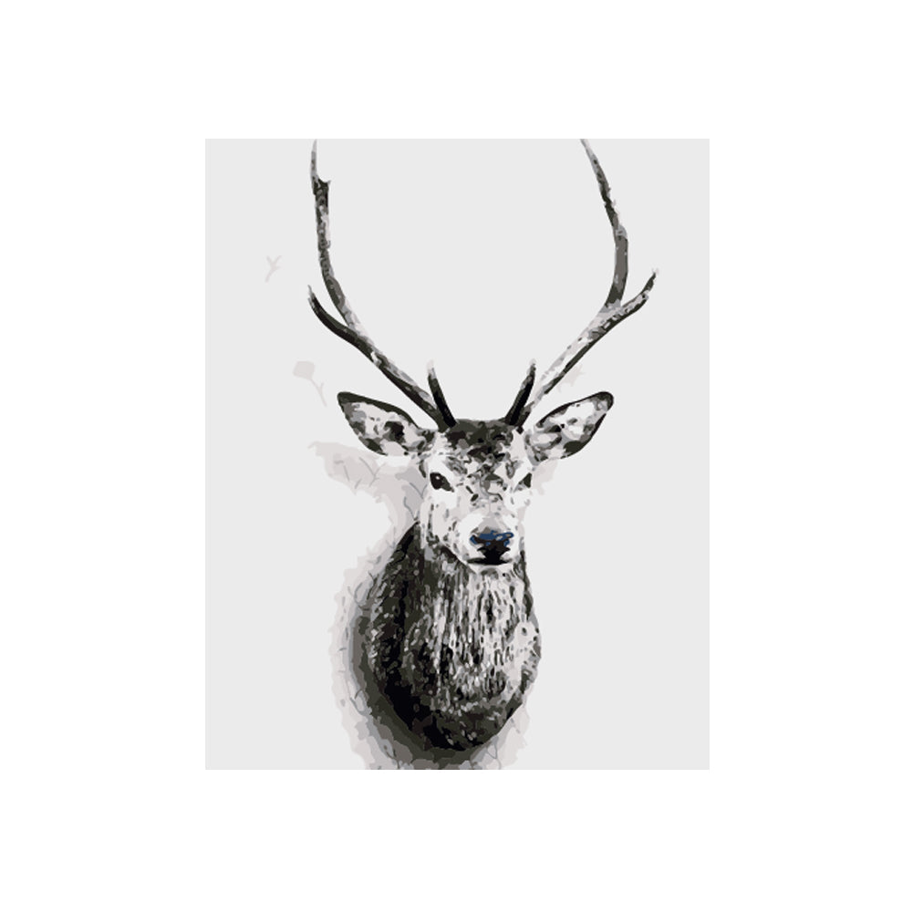 Monochrome Stag Portrait - 40x50 cm paint by numbers kit