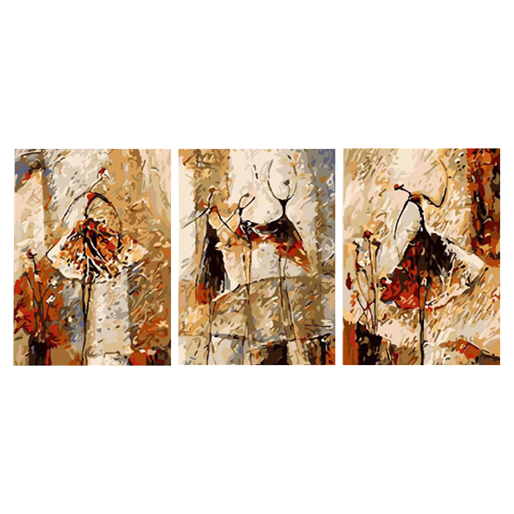 Abstract Dancer Triptych - 40x50 cm paint by numbers kit