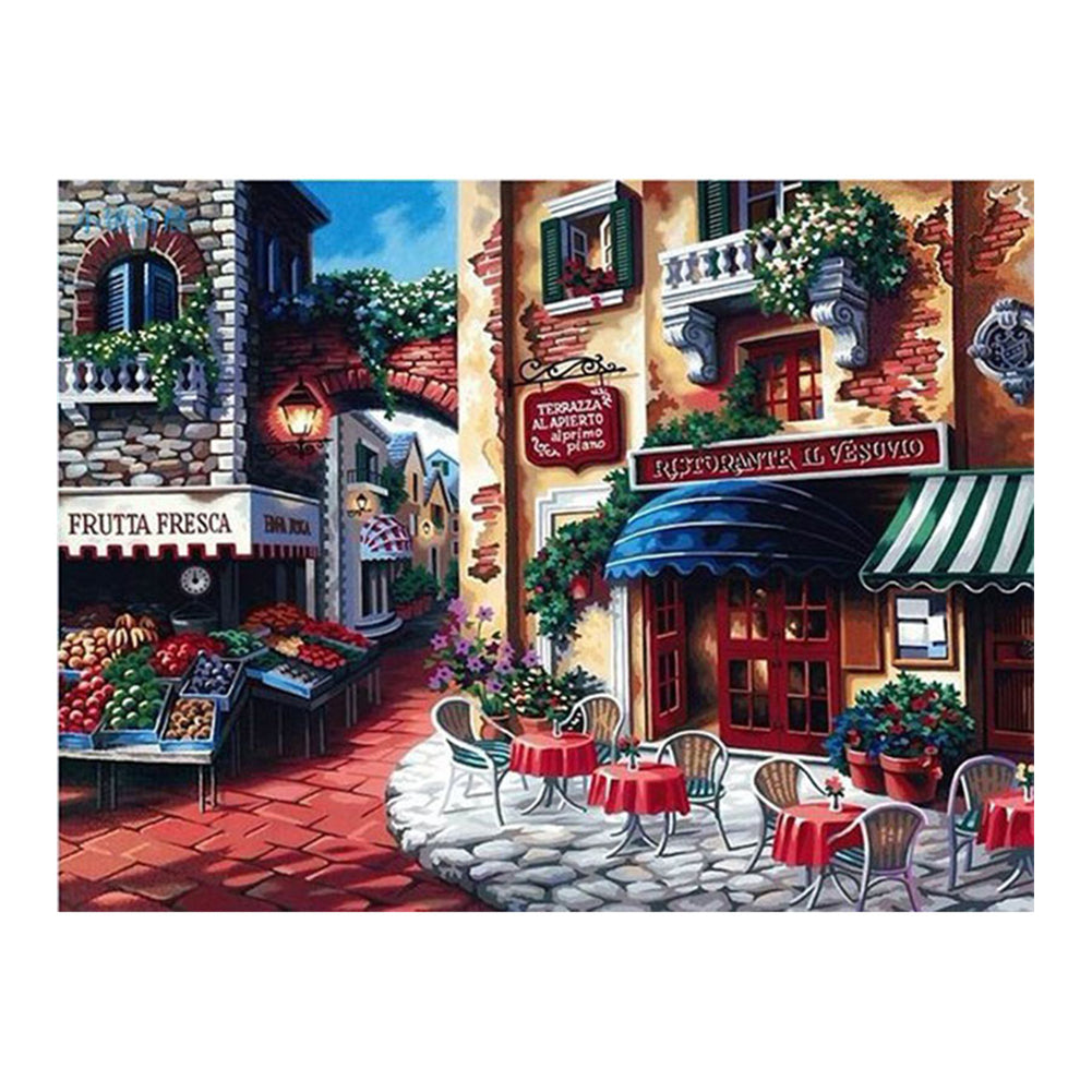 Charming Italian Street Cafe - 40x50 cm paint by numbers kit
