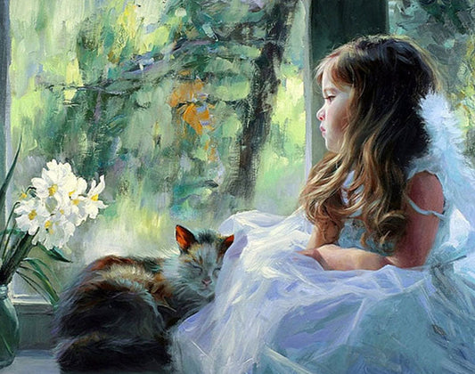 Wedding Dress by the Window paint by numbers kit