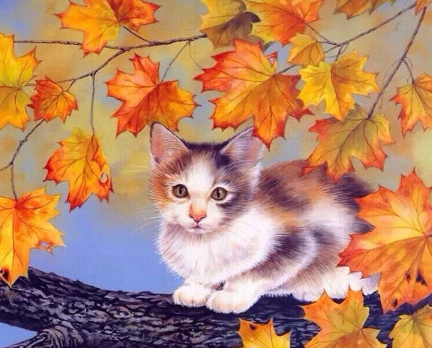 Autumn Kitten - 40x50 cm paint by numbers kit