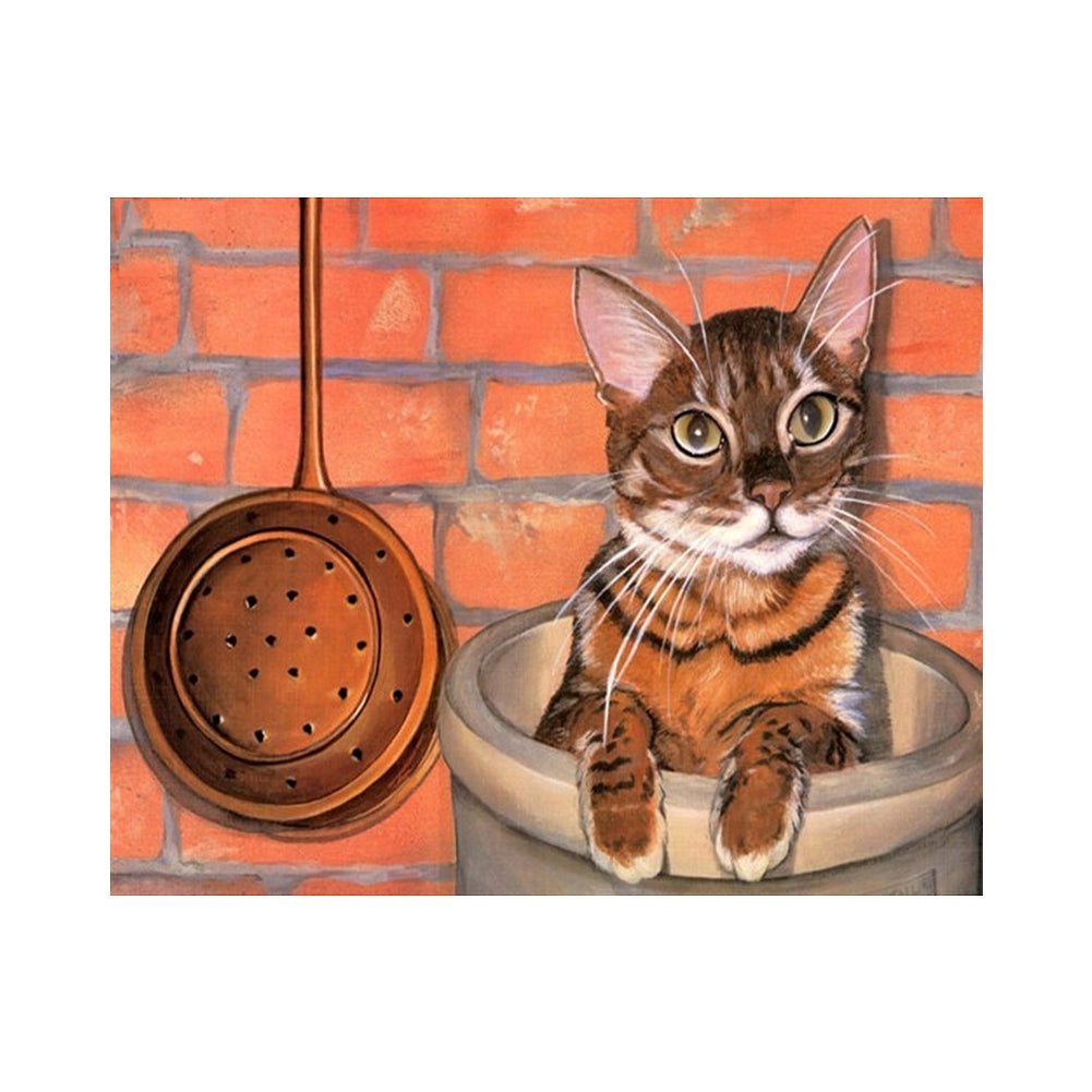 Curious Kitchen Cat - 40x50 cm paint by numbers kit