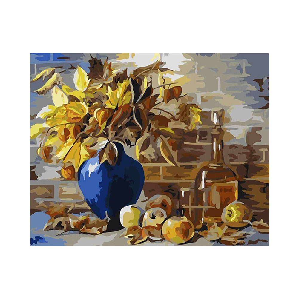 Autumn Blue Vase Still Life - 40x50 cm paint by numbers kit