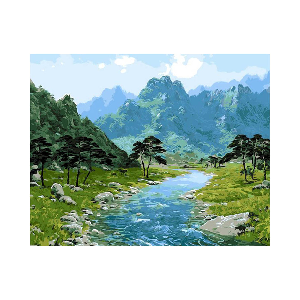 Emerald Mountain River - 40x50 cm paint by numbers kit