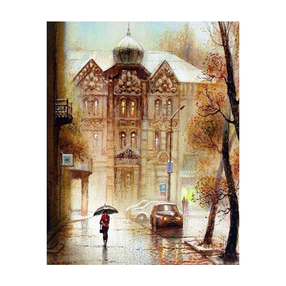 Rainy Autumn City - 40x50 cm paint by numbers kit