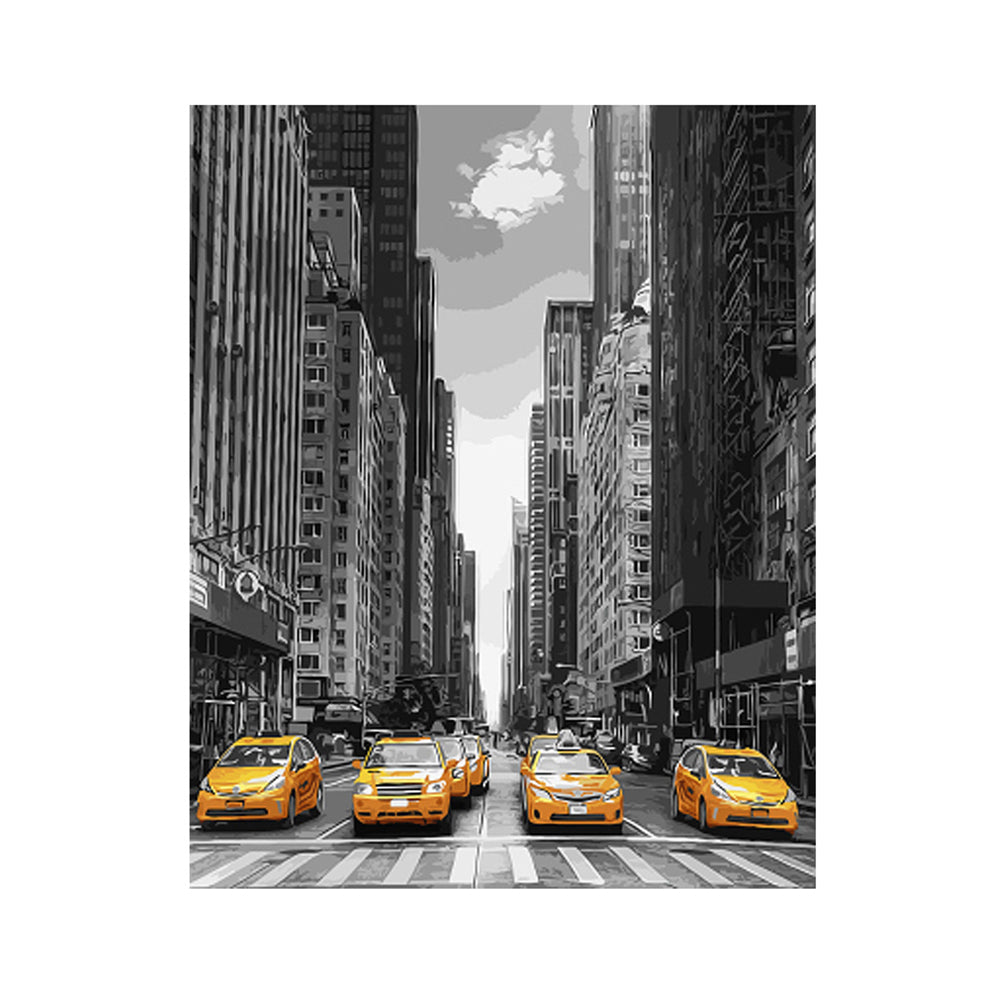 Yellow Taxis in the City - 40x50 cm paint by numbers kit