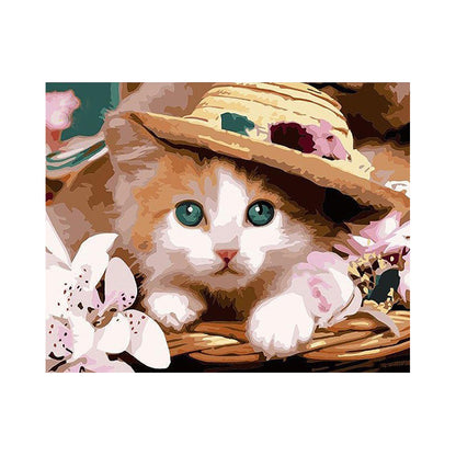 Garden Hat Kitten - 40x50 cm paint by numbers kit