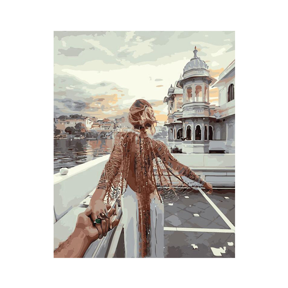 Follow Me by the Lakeside Palace - 40x50 cm paint by numbers kit