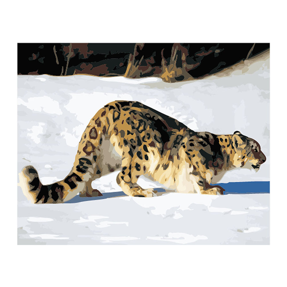 Snow Leopard in Winter - 40x50 cm paint by numbers kit