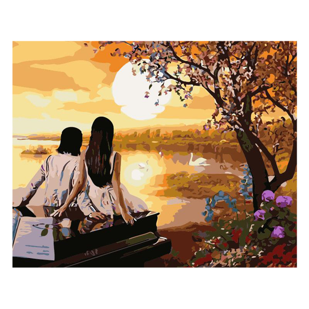 Sunset Duet by the Water - 40x50 cm paint by numbers kit